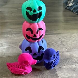 Colorful Halloween Pumpkin and Skele-ducks bundle. Pumpkins light up!